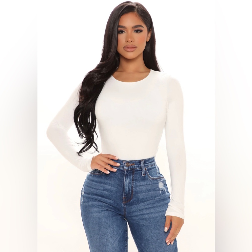 Body Suite White Long Sleeve